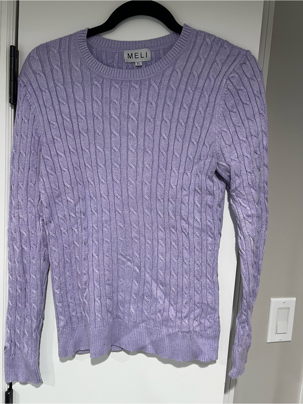 Meli Women's Lavender Cable Knit Sweater